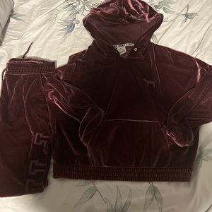 Victoria secret pink burgundy tracksuit